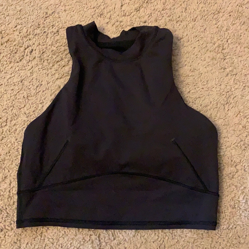 Black lulu lemon crop top! Mesh design in back